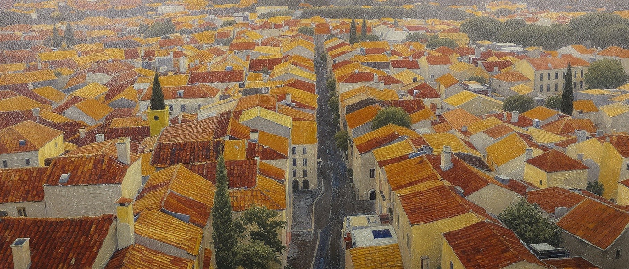 Rooftops in Warm Light